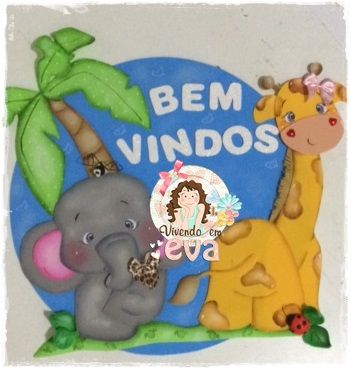 Bem vindos - elefante e girafa